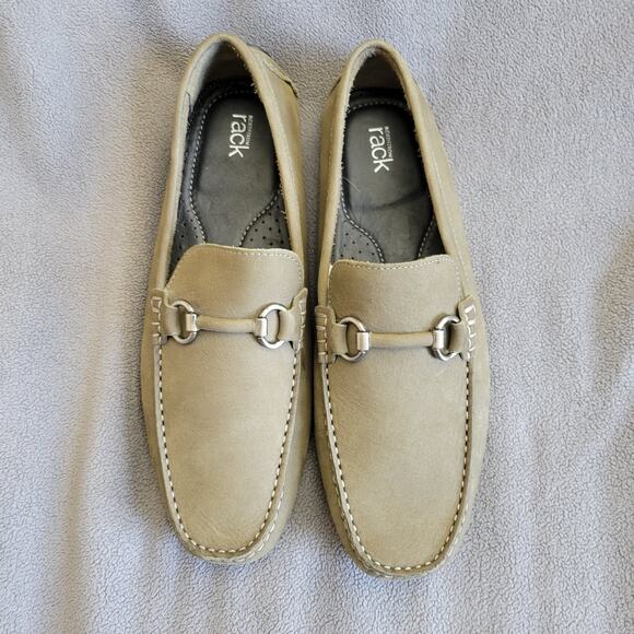 Nordstrom Rack Other - NORDSTROM RACK Shoes Loafers Mens 10M Beige Leather Buckle Slip On M23320
